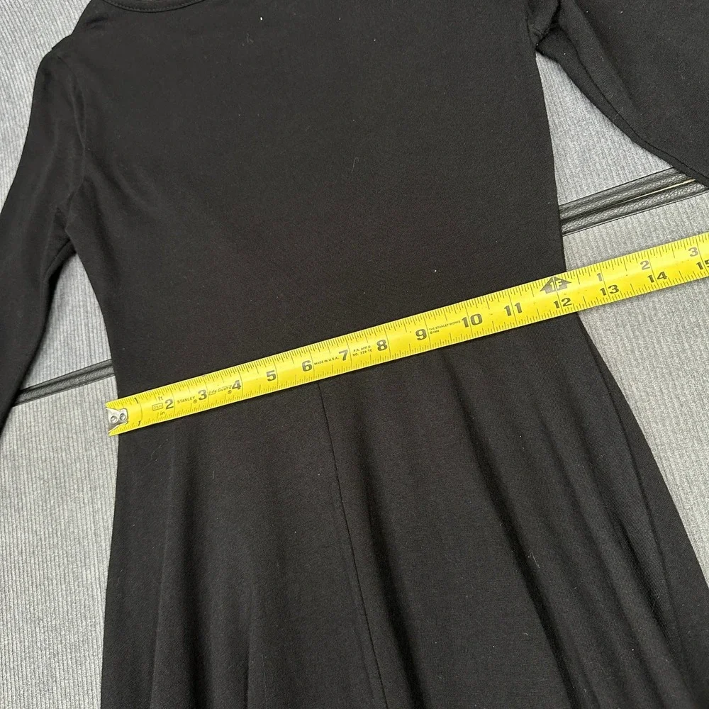 Dorothy Perkins Black Lace Trim Skater Dress 3/4 Sleeve Y2k US 4
